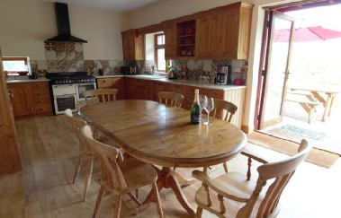 The kitchen with table for six
